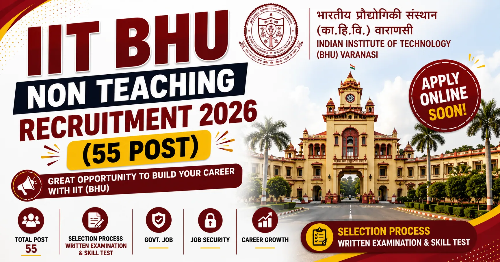 IIT BHU Non Teaching Recruitment 2026 (55 Post)